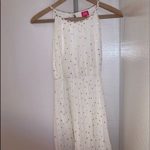 gold polka dot dress